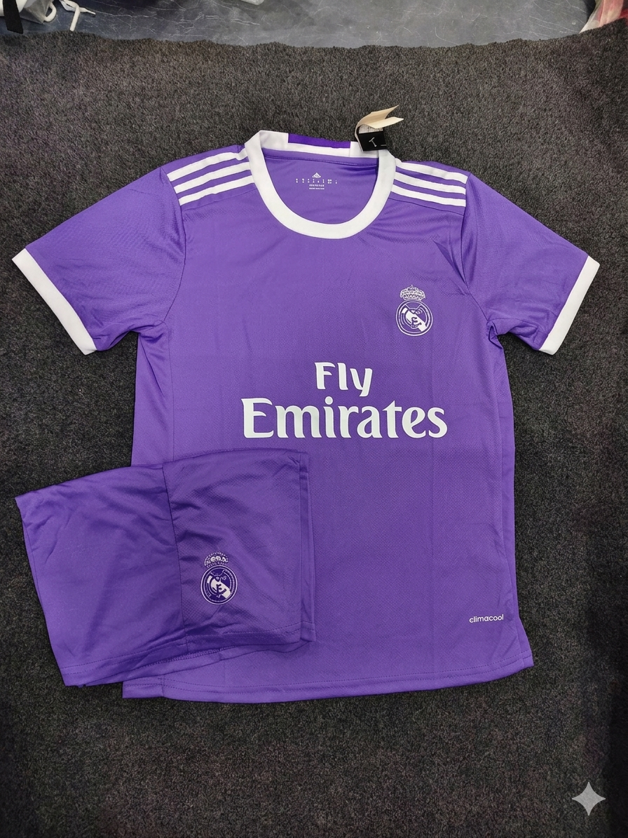 REAL MADRID 2017 PURPLE OFFICIAL RETRO KIT
