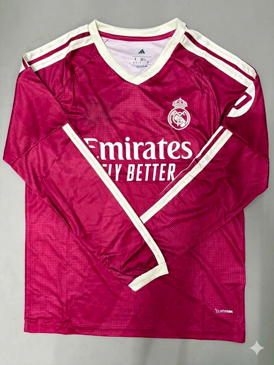 REAL MADRID PINK SECOUND AWAY PREMIUM QUALITY FULL SLEEVES 2026/27